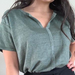 Green, short sleeve Talbots top, casual fit 
Size: M